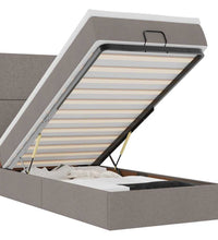 Ottoman-Bett mit Matratze Taupe 100x200 cm Stoff