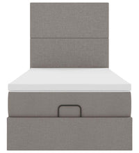 Ottoman-Bett mit Matratze Taupe 100x200 cm Stoff