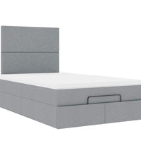 Ottoman-Bett mit Matratze Hellgrau 120x200 cm Stoff