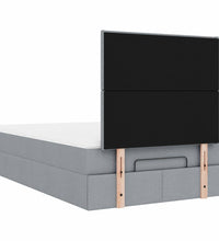 Ottoman-Bett mit Matratze Hellgrau 120x200 cm Stoff