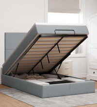 Ottoman-Bett mit Matratze Hellgrau 120x200 cm Stoff