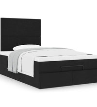 Ottoman-Bett mit Matratze Schwarz 120x200 cm Stoff