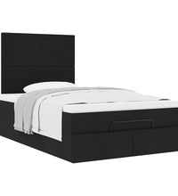 Ottoman-Bett mit Matratze Schwarz 120x200 cm Stoff