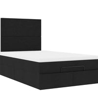 Ottoman-Bett mit Matratze Schwarz 120x200 cm Stoff