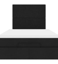 Ottoman-Bett mit Matratze Schwarz 120x200 cm Stoff