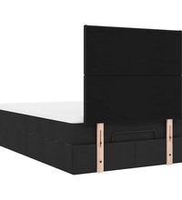 Ottoman-Bett mit Matratze Schwarz 120x200 cm Stoff