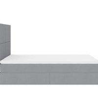 Ottoman-Bett mit Matratze Hellgrau 140x200 cm Stoff