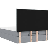 Ottoman-Bett mit Matratze Hellgrau 140x200 cm Stoff