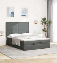 Ottoman-Bett mit Matratze Dunkelgrau 140x200 cm Stoff