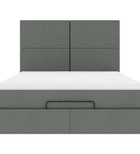 Ottoman-Bett mit Matratze Dunkelgrau 140x200 cm Stoff