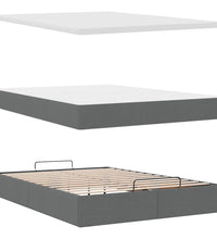 Ottoman-Bett mit Matratze Dunkelgrau 140x200 cm Stoff