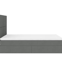 Ottoman-Bett mit Matratze Dunkelgrau 140x200 cm Stoff