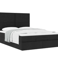 Ottoman-Bett mit Matratze Schwarz 140x200 cm Stoff