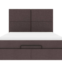 Ottoman-Bett mit Matratze Dunkelbraun 140x200 cm Stoff