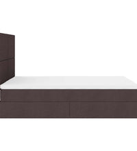 Ottoman-Bett mit Matratze Dunkelbraun 140x200 cm Stoff