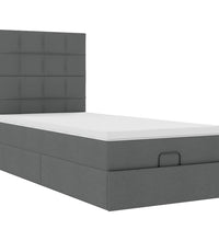 Ottoman-Bett mit Matratze Dunkelgrau 80x200 cm Stoff