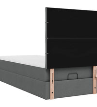 Ottoman-Bett mit Matratze Dunkelgrau 80x200 cm Stoff