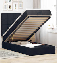 Ottoman-Bett mit Matratze Schwarz 80x200 cm Stoff