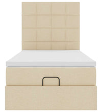 Ottoman-Bett mit Matratze Creme 80x200 cm Stoff