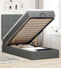 Ottoman-Bett mit Matratze Dunkelgrau 90x190 cm Stoff