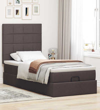 Ottoman-Bett mit Matratze Dunkelbraun 90x190 cm Stoff