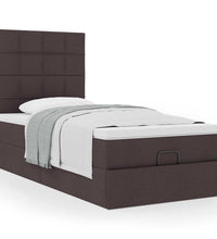 Ottoman-Bett mit Matratze Dunkelbraun 90x190 cm Stoff