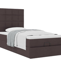 Ottoman-Bett mit Matratze Dunkelbraun 90x190 cm Stoff