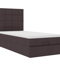 Ottoman-Bett mit Matratze Dunkelbraun 90x190 cm Stoff