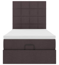 Ottoman-Bett mit Matratze Dunkelbraun 90x190 cm Stoff