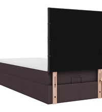 Ottoman-Bett mit Matratze Dunkelbraun 90x190 cm Stoff
