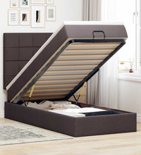 Ottoman-Bett mit Matratze Dunkelbraun 90x190 cm Stoff
