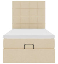 Ottoman-Bett mit Matratze Creme 90x190 cm Stoff