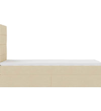 Ottoman-Bett mit Matratze Creme 90x190 cm Stoff