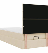 Ottoman-Bett mit Matratze Creme 90x190 cm Stoff