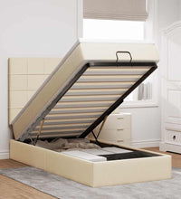 Ottoman-Bett mit Matratze Creme 90x190 cm Stoff