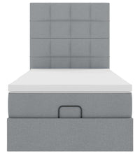 Ottoman-Bett mit Matratze Hellgrau 90x200 cm Stoff