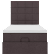 Ottoman-Bett mit Matratze Dunkelbraun 90x200 cm Stoff