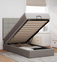 Ottoman-Bett mit Matratze Taupe 90x200 cm Stoff