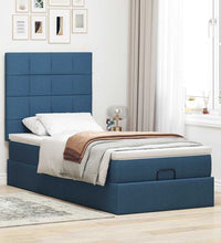 Ottoman-Bett mit Matratze Blau 90x200 cm Stoff