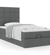 Ottoman-Bett mit Matratze Dunkelgrau 100x200 cm Stoff