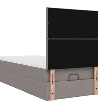 Ottoman-Bett mit Matratze Taupe 100x200 cm Stoff