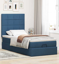 Ottoman-Bett mit Matratze Blau 100x200 cm Stoff
