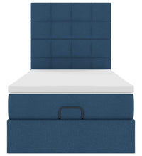 Ottoman-Bett mit Matratze Blau 100x200 cm Stoff