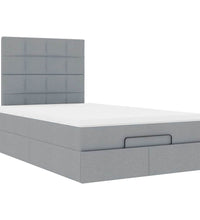 Ottoman-Bett mit Matratze Hellgrau 120x200 cm Stoff