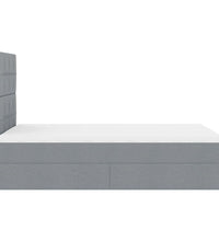 Ottoman-Bett mit Matratze Hellgrau 120x200 cm Stoff