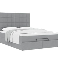 Ottoman-Bett mit Matratze Hellgrau 140x200 cm Stoff