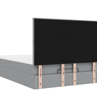 Ottoman-Bett mit Matratze Hellgrau 140x200 cm Stoff