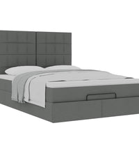 Ottoman-Bett mit Matratze Dunkelgrau 140x200 cm Stoff