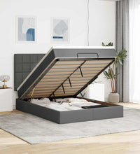 Ottoman-Bett mit Matratze Dunkelgrau 140x200 cm Stoff