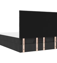 Ottoman-Bett mit Matratze Schwarz 140x200 cm Stoff